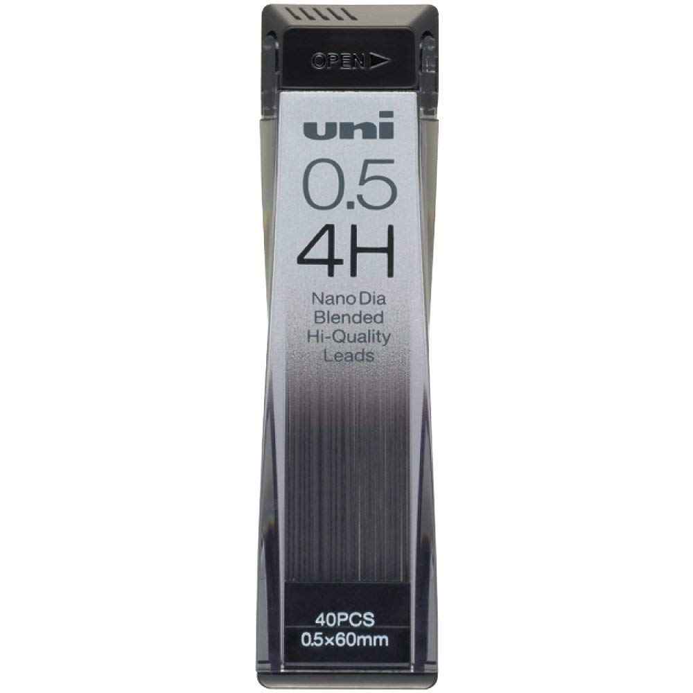 Uni Mechanical Pencil Lead,Nano Dia,0.5mm 4H 2 Pack - TTpen