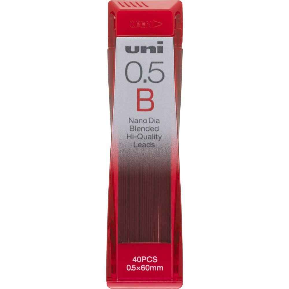 Uni Mechanical Pencil Lead,Nano Dia,0.5mm B 2 Pack - TTpen