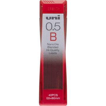 Uni Mechanical Pencil Lead,Nano Dia,0.5mm B 2 Pack - TTpen