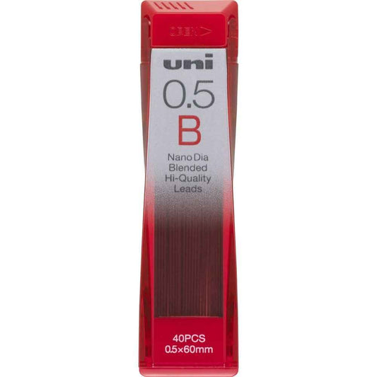Uni Mechanical Pencil Lead,Nano Dia,0.5mm B 2 Pack - TTpen