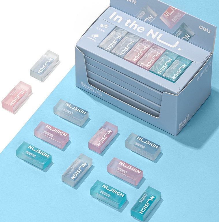 DELI NS154 NUSIGN 3Pcs Rubber Transparent Erasers