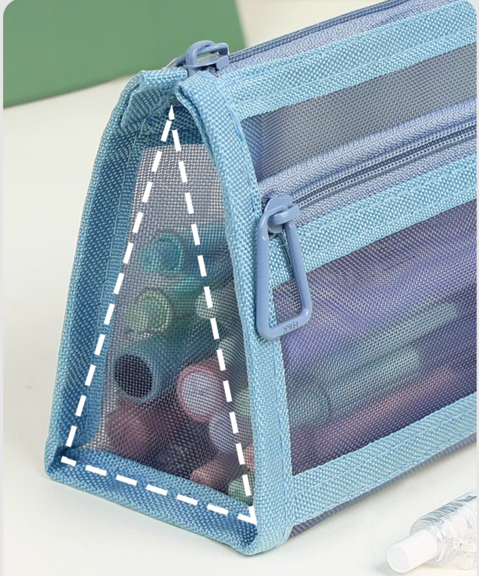 NWEI Double-Layer Mesh Pencil Case Stationery Storage 4 Color Pack