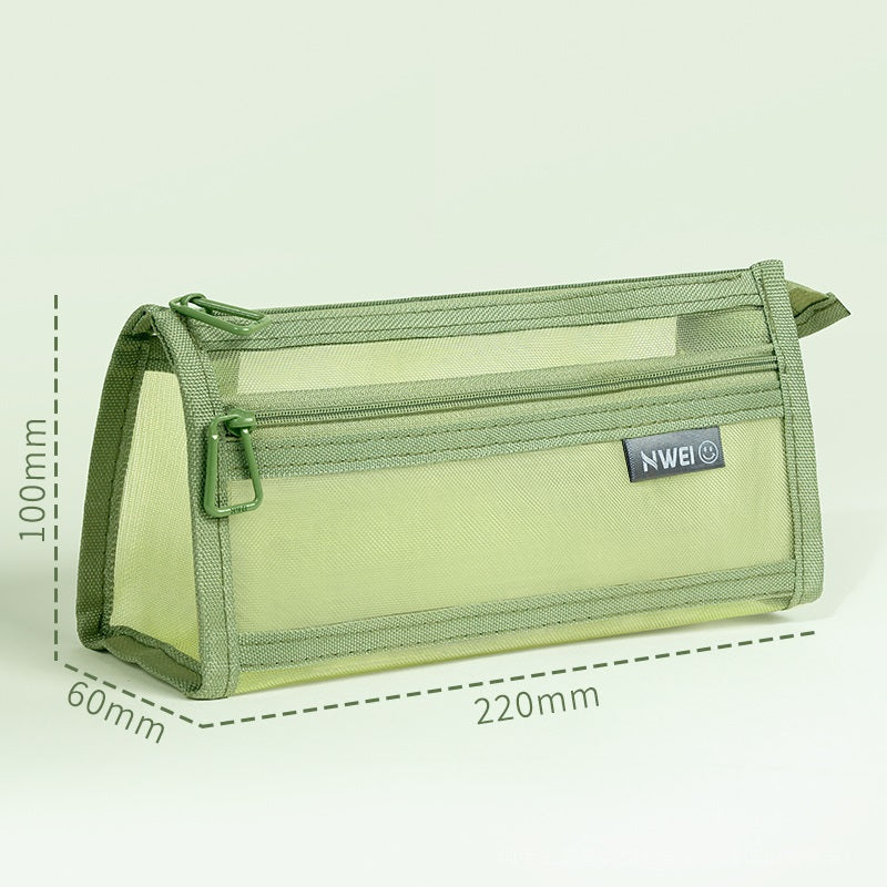 NWEI Double-Layer Mesh Pencil Case Stationery Storage 4 Color Pack