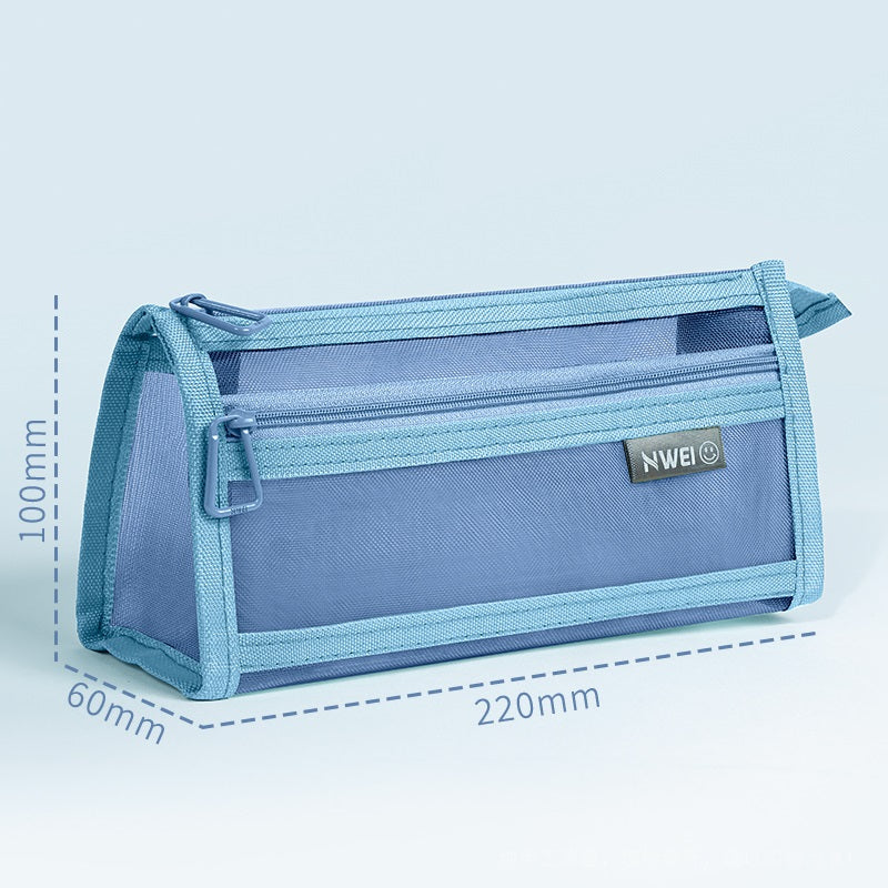 NWEI Double-Layer Mesh Pencil Case Stationery Storage 4 Color Pack