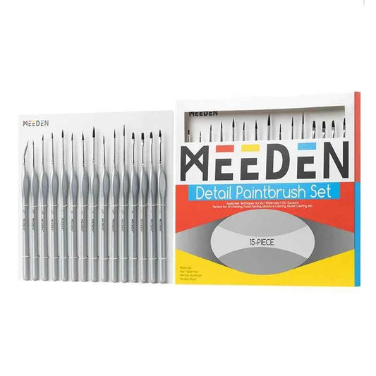 MEEDEN Detail Paintbrush Set 15 Pieces Miniature Paint Brush