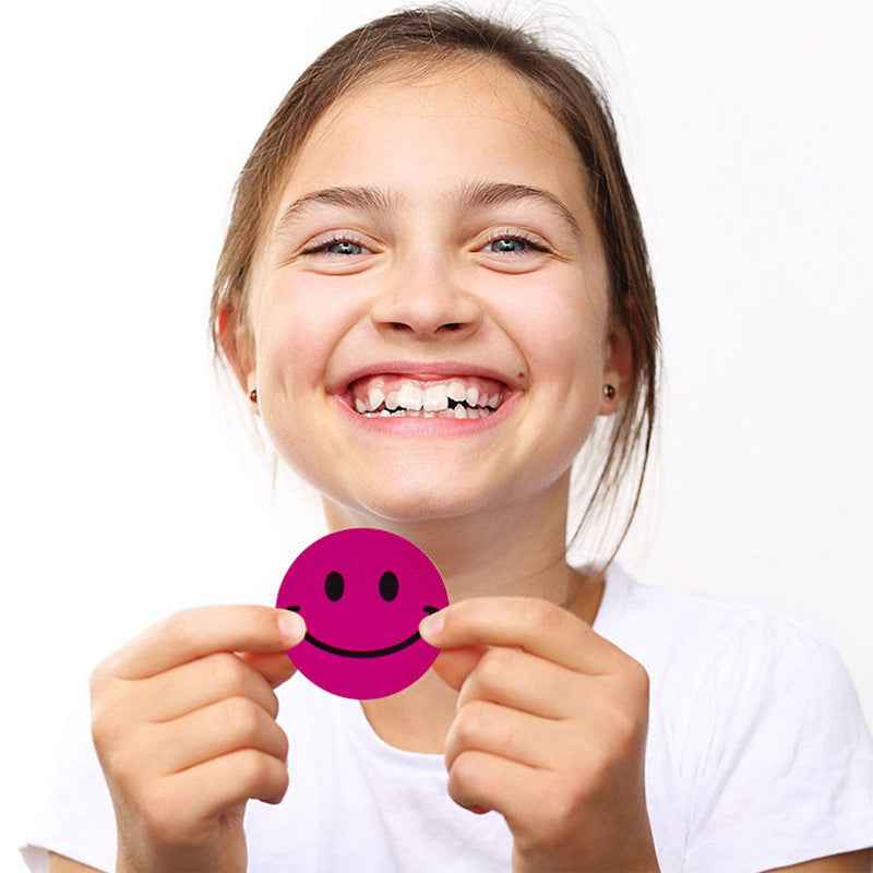 500pcs Happy Smile Face Reward Stickers,1 inch,8 Colors - TTpen