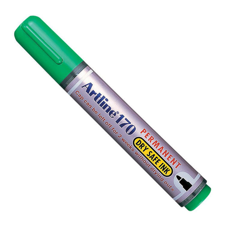 Artline 170 Permanent Marker 2.0mm Dry-Safe Ink 4 Pack 2.0mm 4 Green