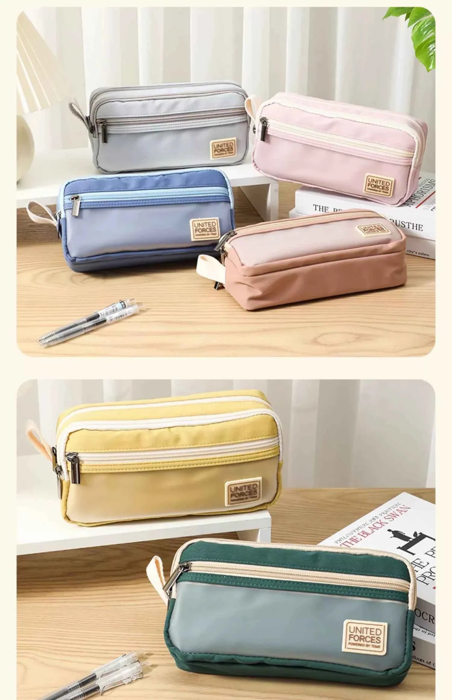 TOME United Forces 3-Layer Large Capacity Pen Bag Pencil Storage Pouch