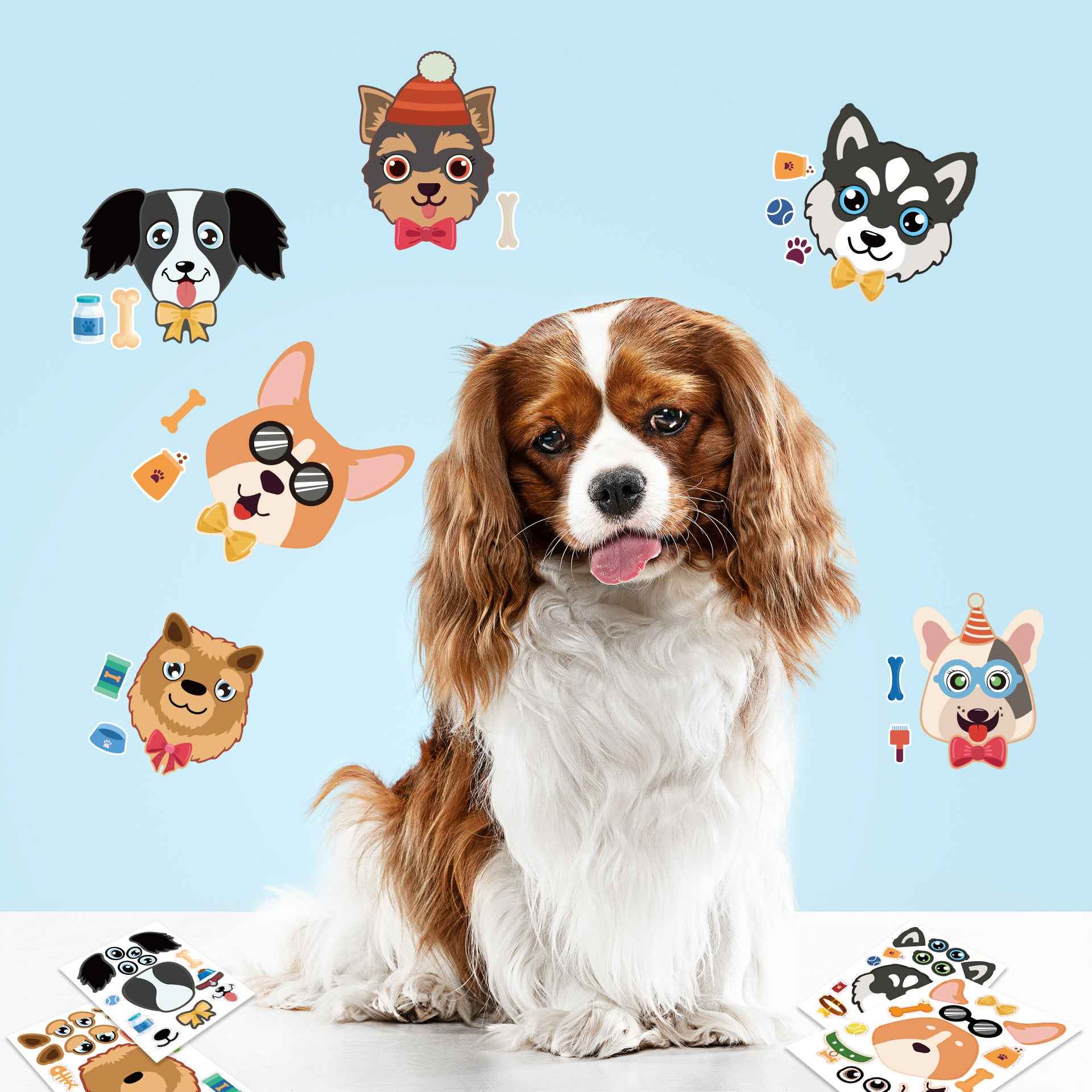 24 Sheets Cartoon Dog Make Your Own Stickers for Kids - TTpen