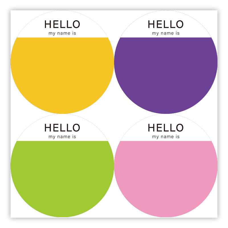 200Pcs Hello Name Tags Hello My Name is Stickers 8cm Round - TTpen