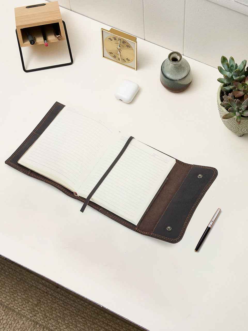 A5 Leather Journal Cover Notebook Protector with Pocket