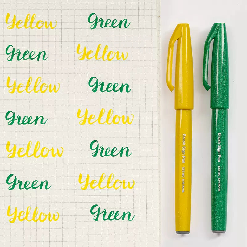 Pentel Fude Touch Sign Pen,Felt Pen Like Brush Stroke,2 Pack G