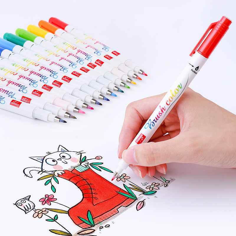 Guangna Flexible Brush Tip Marker Pens for Journaling Calligraphy 12 Color