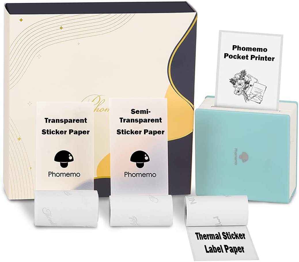 Phomemo M02 Label Maker Portable Thermal Printer with 3 Rolls Paper - TTpen