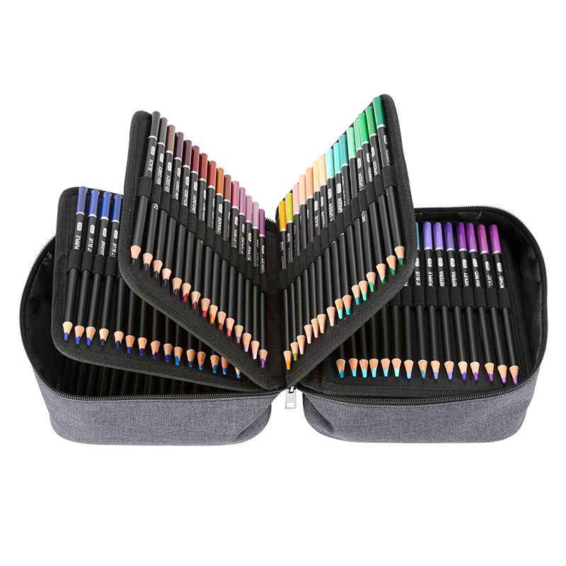 H&B 180 Colored Pencils Kit Oil Based with Zipper Storage Case - TTpen