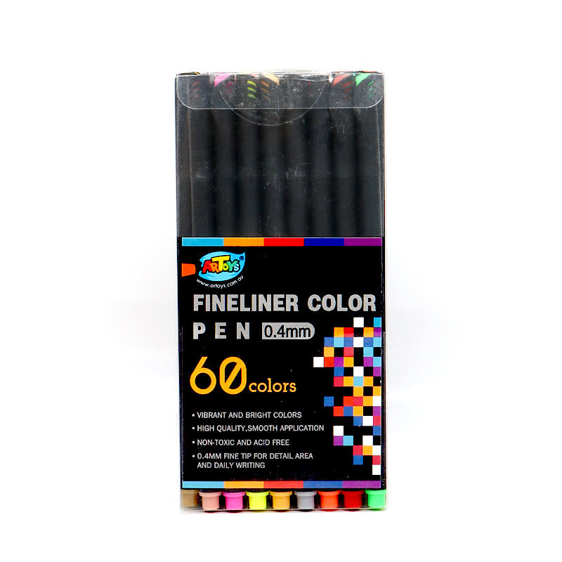 100 Colors Fineliner Fine Point Pens 0.4mm Drawing Markers 60 Pack