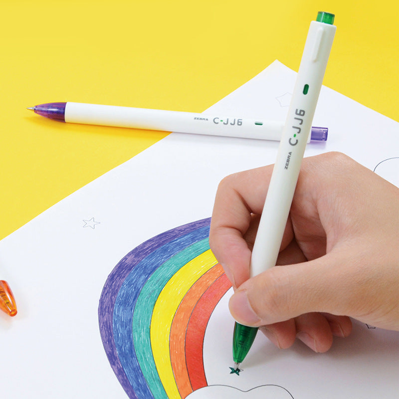 Zebra Retractable Gel Pen,Fine Point,0.5mm,8 Rainbow Assorted Colors