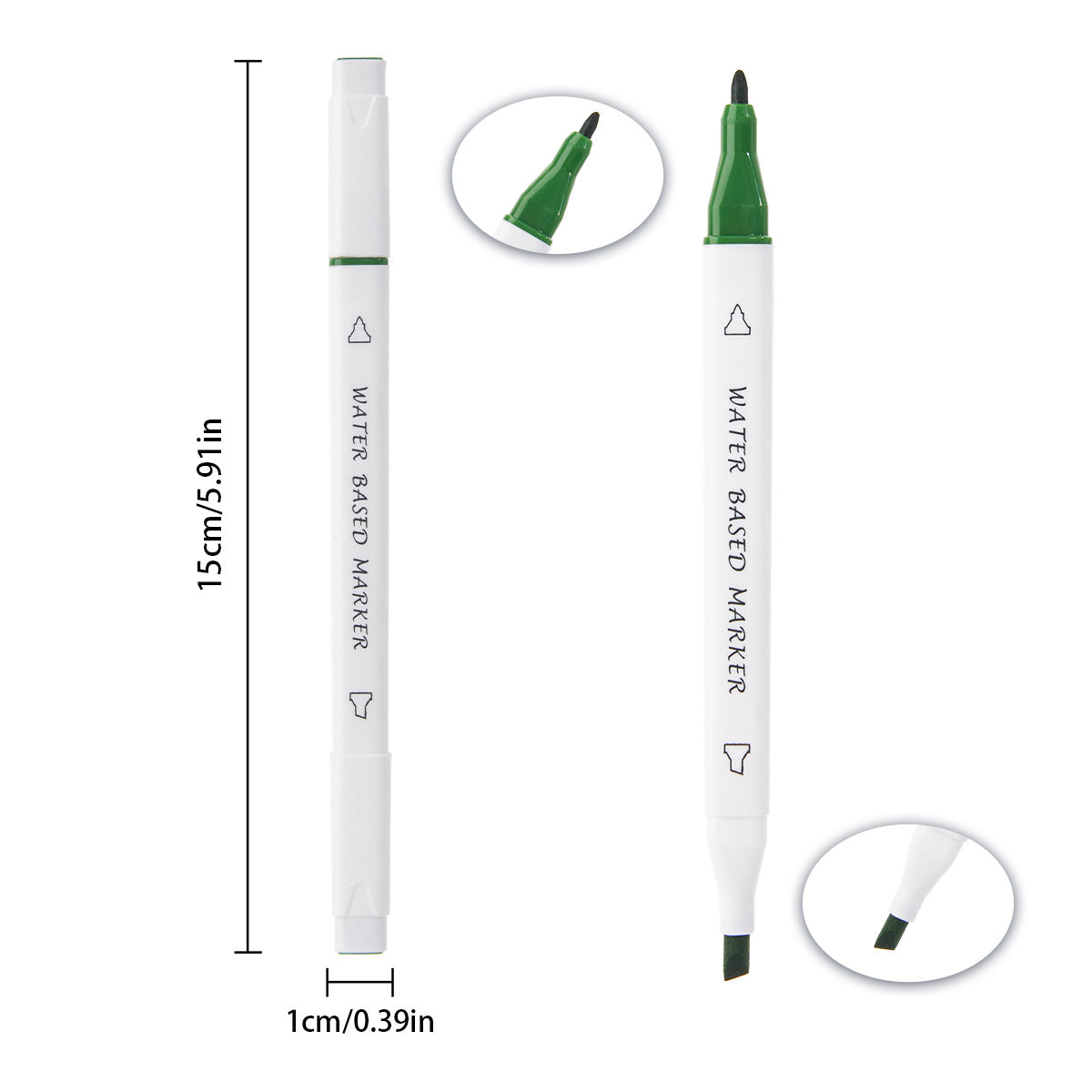 48-Color Dual-Tip Water-Based Art Markers for Kids Square Barrel