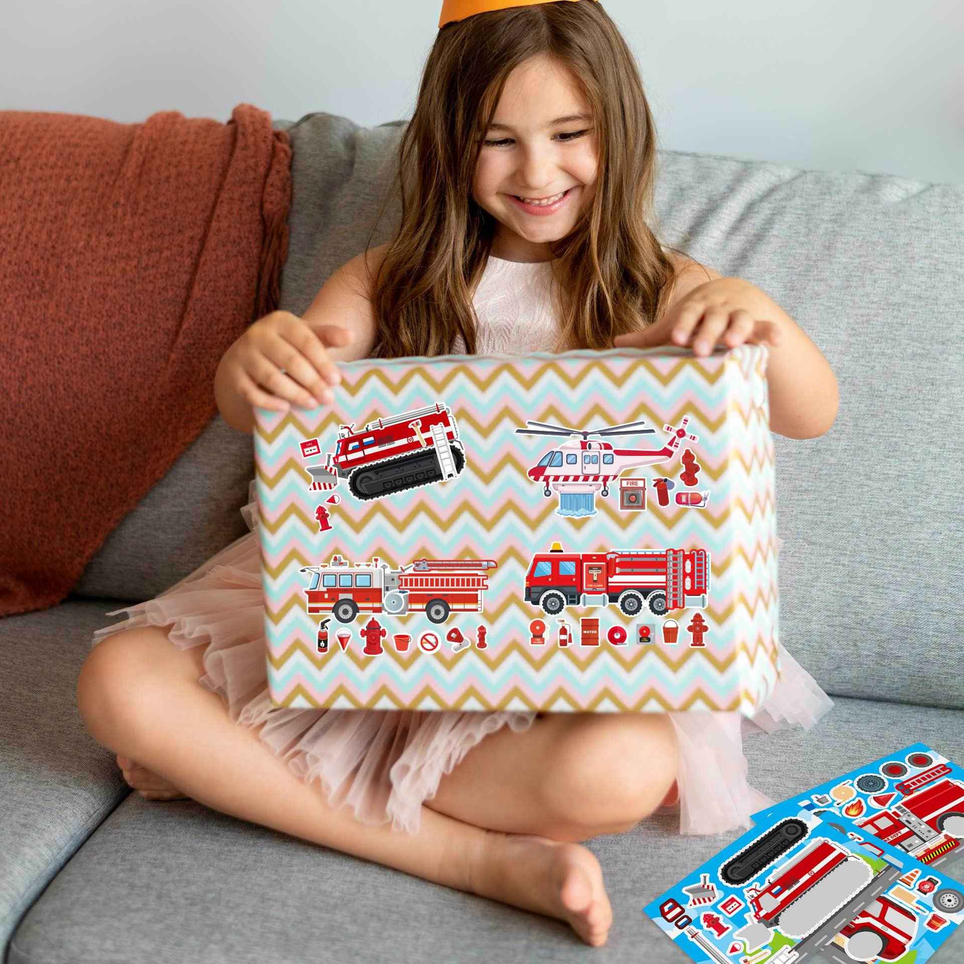 32 Sheets Fire Engine Make Your Own Stickers for Kids - TTpen