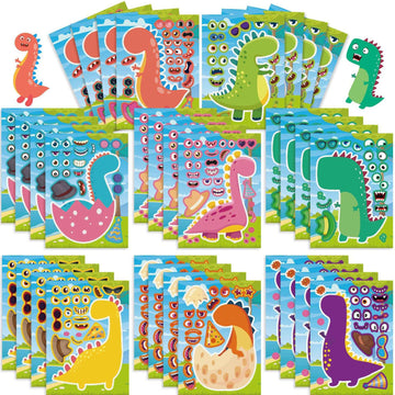 32 Sheets Dinosaurs Cartoon Make Your Own Stickers for Kids - TTpen