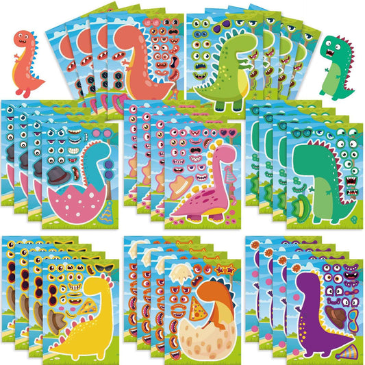 32 Sheets Dinosaurs Cartoon Make Your Own Stickers for Kids - TTpen