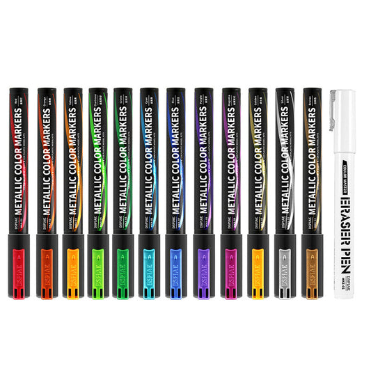 DSPIAE Liquid Mirror Chrome Metallic Color Markers 12 Colors