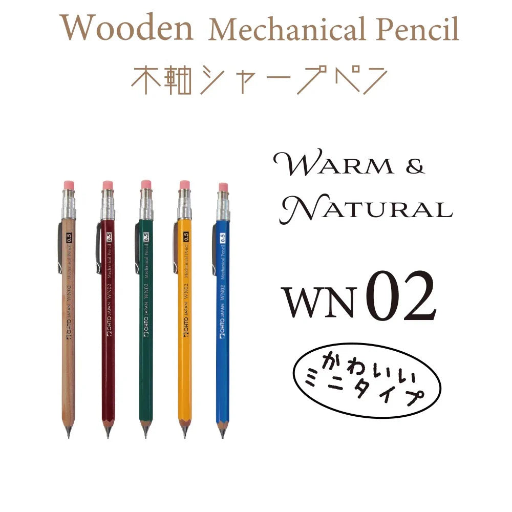 OHTO WN02 Wooden Pencil-Shaped Mechanical Pencil 0.5MM
