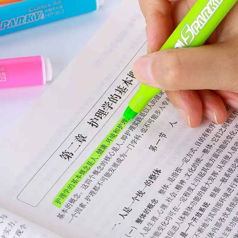 Comix K9036 Highlighters,1-5mm Chisel Tip,6 Colors - TTpen