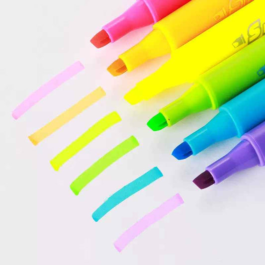Comix K9036 Highlighters,1-5mm Chisel Tip,6 Colors - TTpen