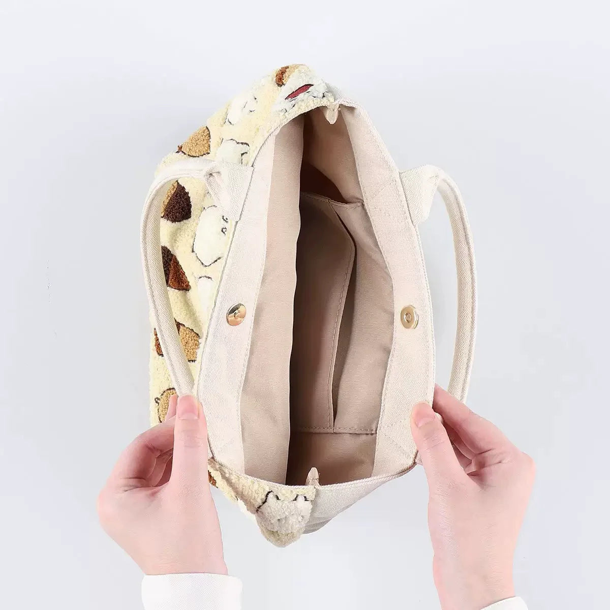 Cute Totoro Plush Handbag Tote Cartoon Embroidery for Girls Women