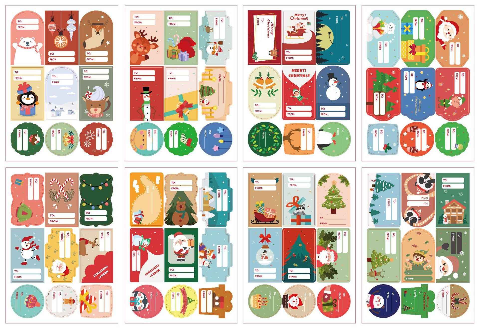 36 Sheets Christmas Stickers for Kids Cards Crafts 324pcs Labels - TTpen