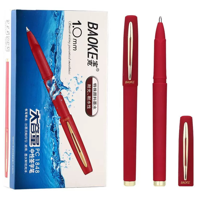 Baoke Antibacterial Gel Pen 1.0 Pack of 12 Red 1.0mm