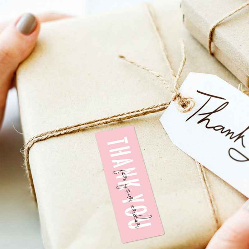 3 Rolls Thank You for Your Order Stickers 360 Labels Pink - TTpen