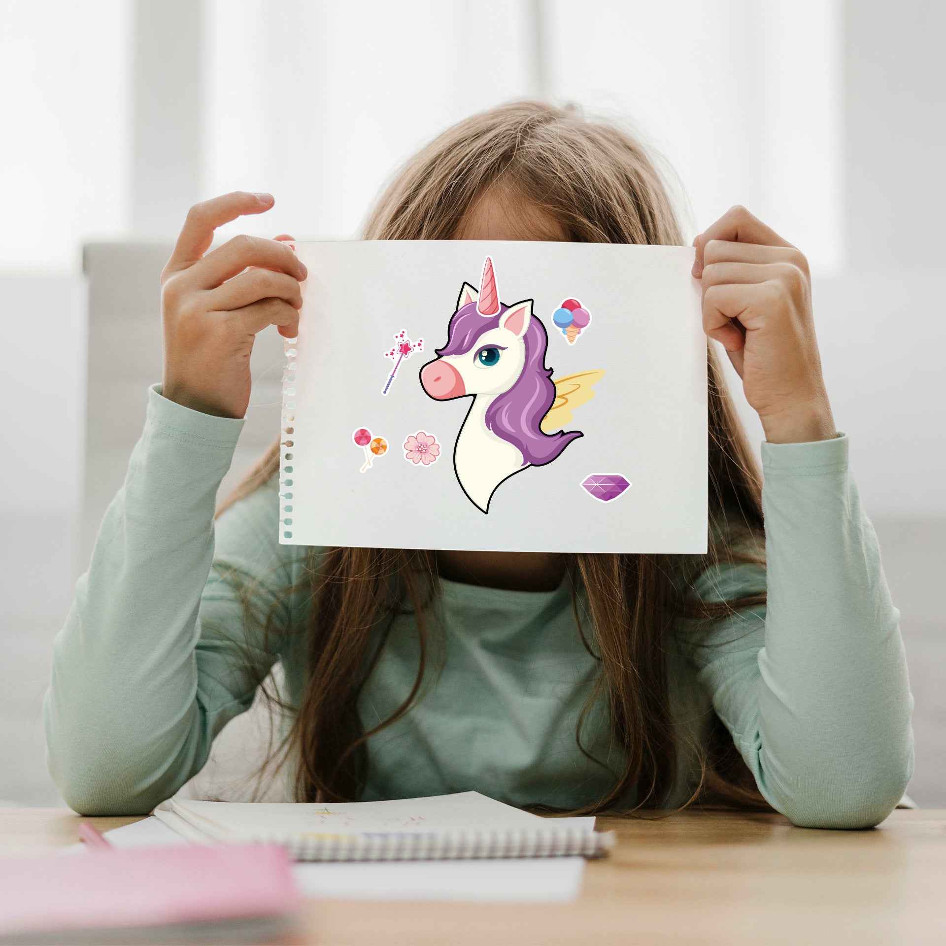 24 Sheets Make Your Own Unicorn Stickers for Girls 21 x 15 cm - TTpen
