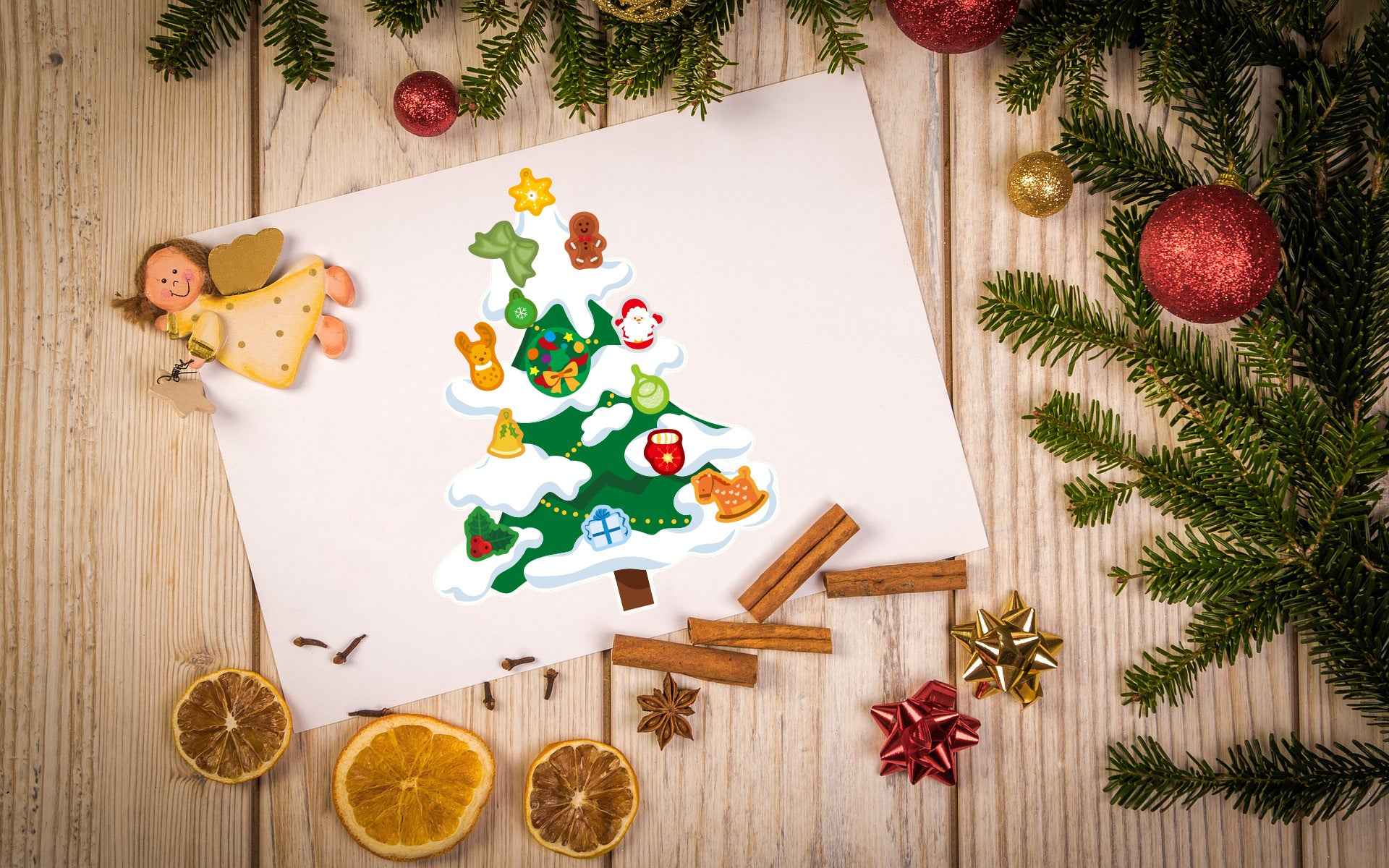36 Sheets Make Your Own Christmas Tree Stickers for Kids Cards Crafts - TTpen