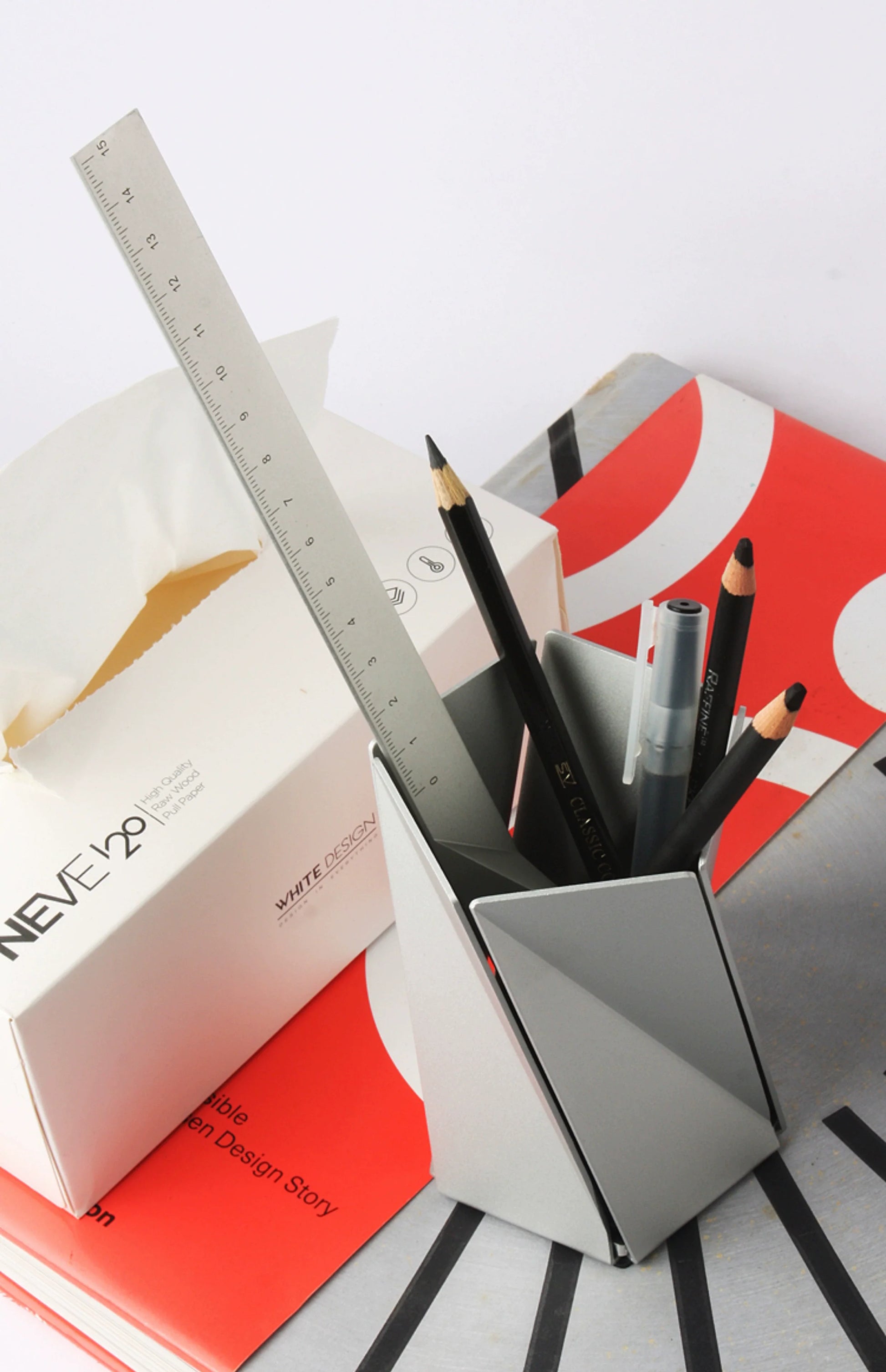 Modern Aluminum Twist Pen Holder - Minimalist Desktop Organizer