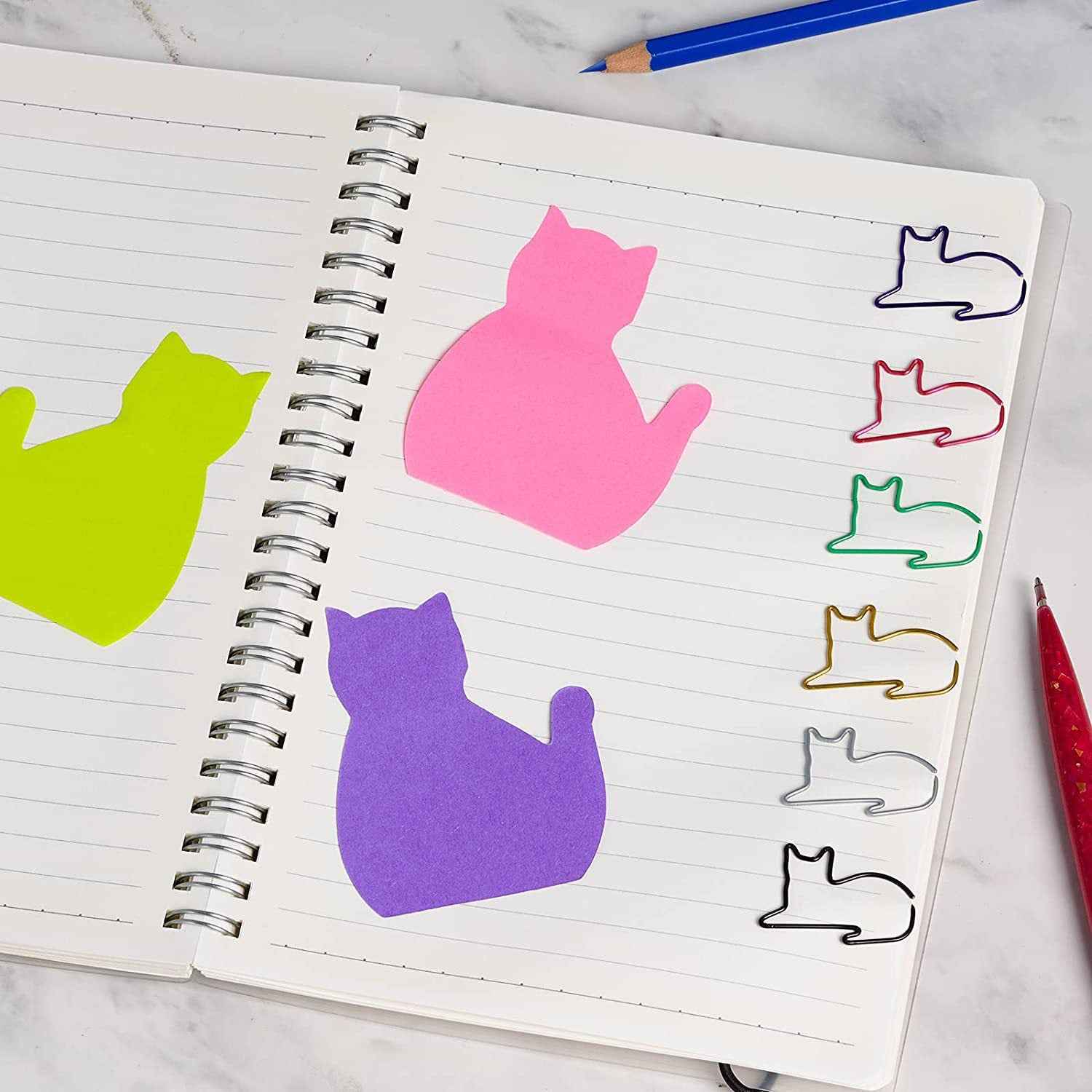 Cat Shape Sticky Note 8 Color 75 Sheets/Pad - TTpen