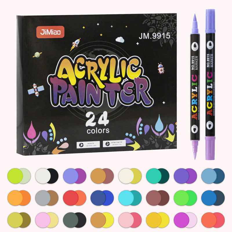 12/24/36 Colors Acrylic Paint Pens,Dual Brush Tip & Two Colors - TTpen