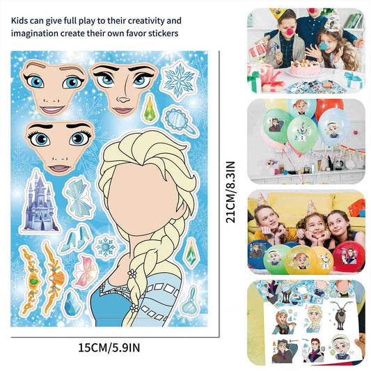 32Pcs Frozen Princess Make a face Stickers for kids - TTpen