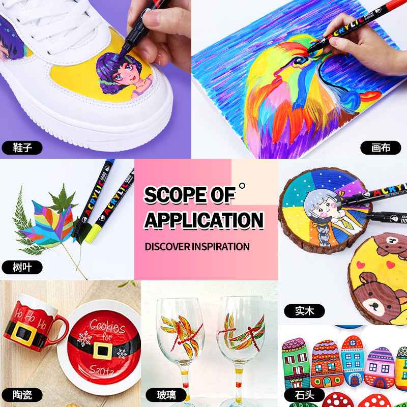 Guangna Acrylic Paint Marker Pens 36 Colors,Dual Brush Tip - TTpen