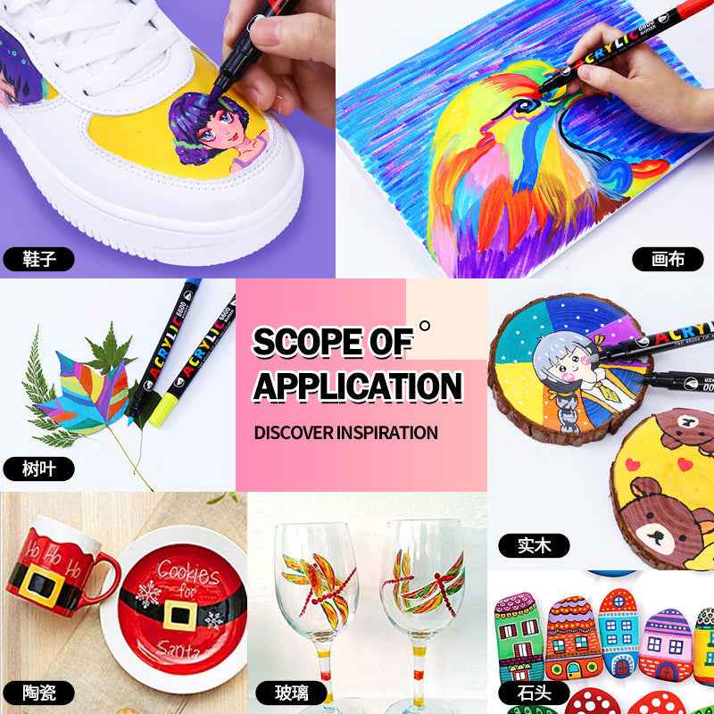 Guangna Acrylic Paint Marker Pens 60 Colors,Dual Brush Tip - TTpen