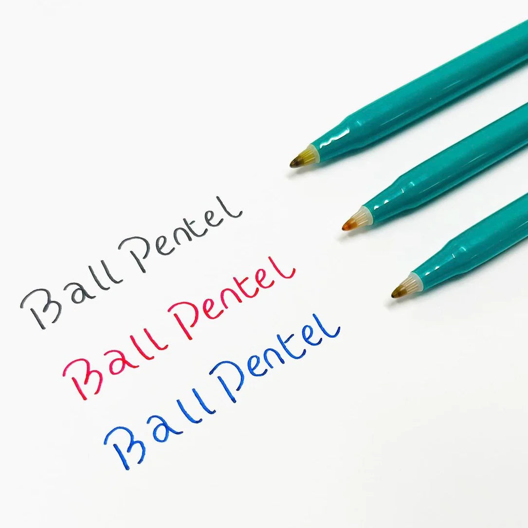 Pentel B100 Water-Based Ballpoint Pen, Black Ink, 3 Pieces