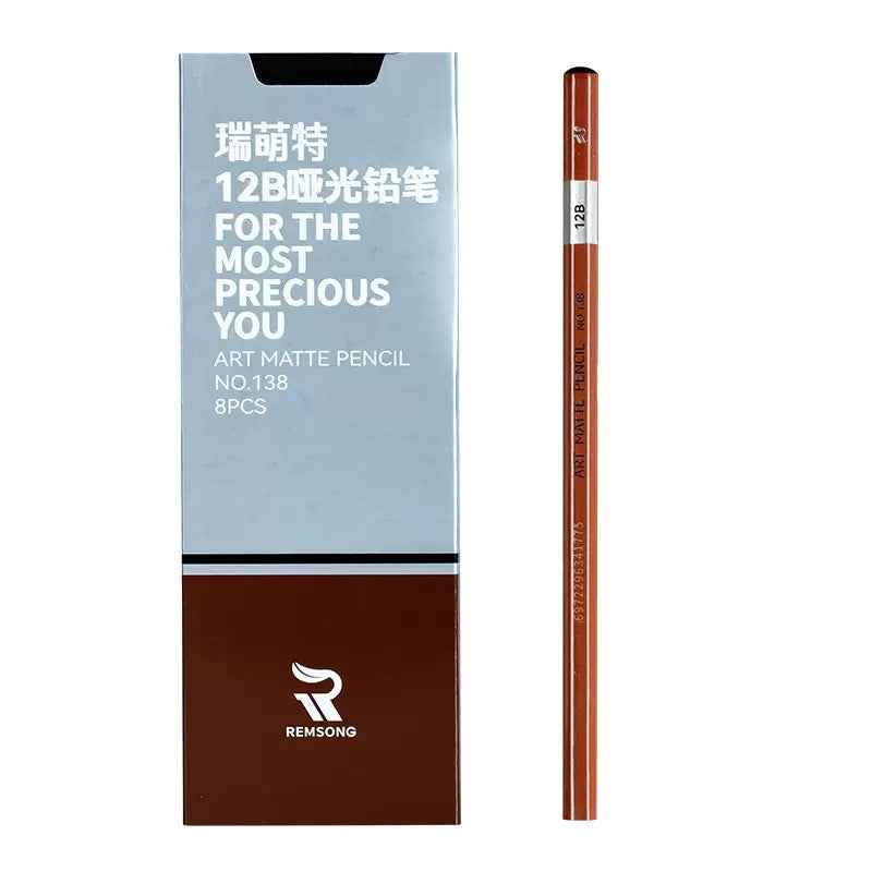 REMSONG ART Matte Pencil Set HB-20B Sketching and Drawing 8 Pack - TTpen