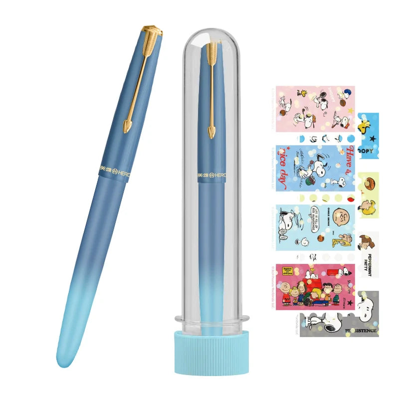 HERO 616Plus Fountain Pen 0.38mm Fine Nib Gradient Color with Stickers - TTpen