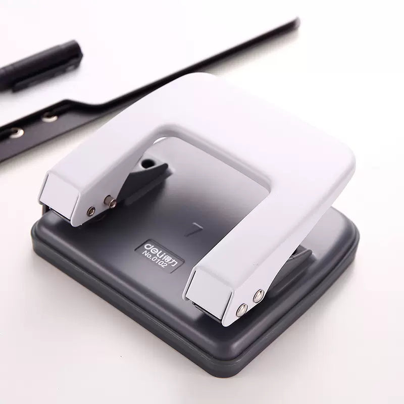 Deli 2 Hole Punch for 20 Sheets Paper White