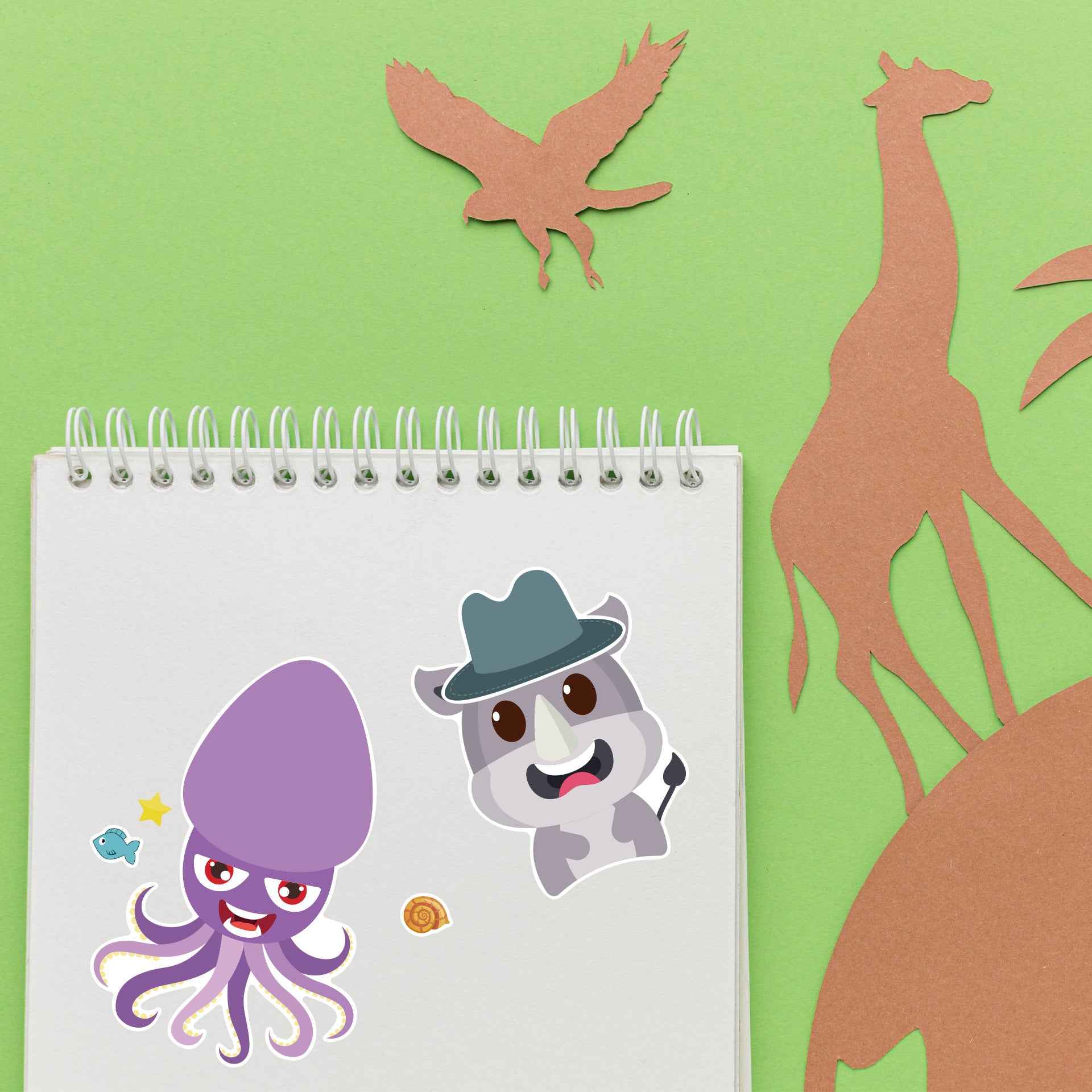 24 Sheets Wildlife Animals Make Your Own Stickers for Kids - TTpen