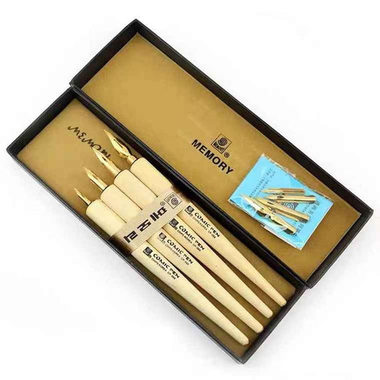 MEMORY 4 Wooden Comic Dip Pen Set - TTpen