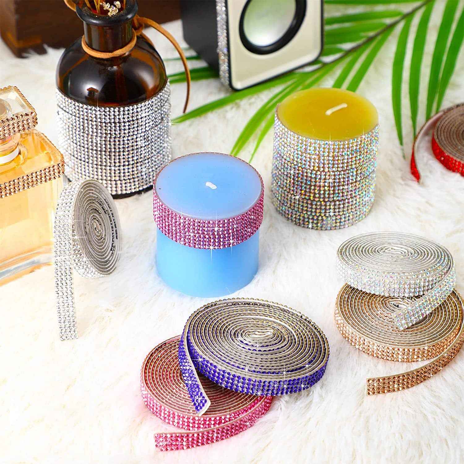 Self Adhesive Rhinestone Strips Crystal Ribbon Sticker Wrap for DIY Car Phone - TTpen