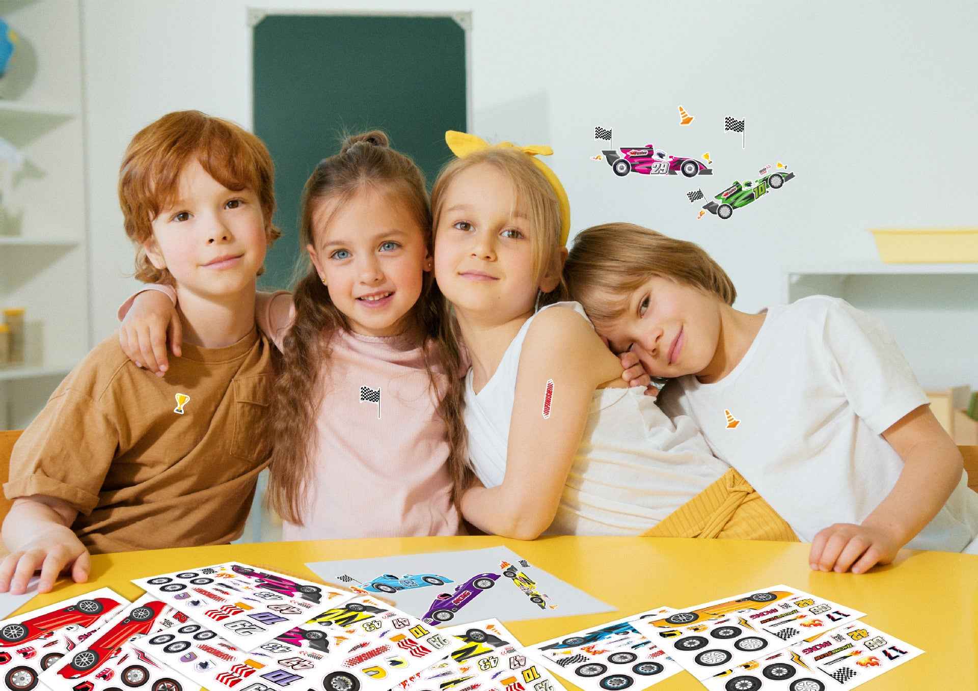 32 Sheets Racing Car Make Your Own Stickers for Kids - TTpen
