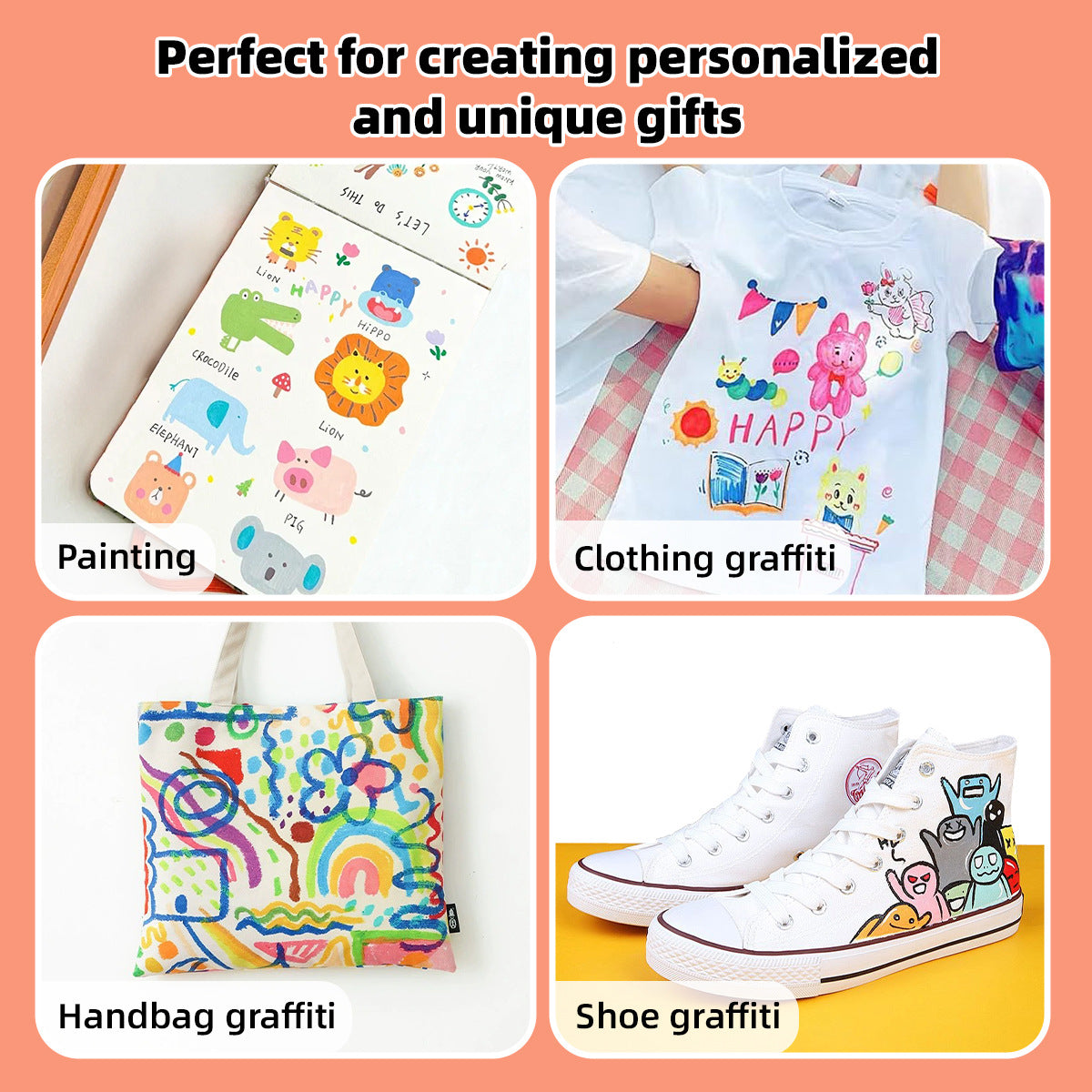 12/24 Fabric Marker Pens Set for Shoes T-Shirts & Bags